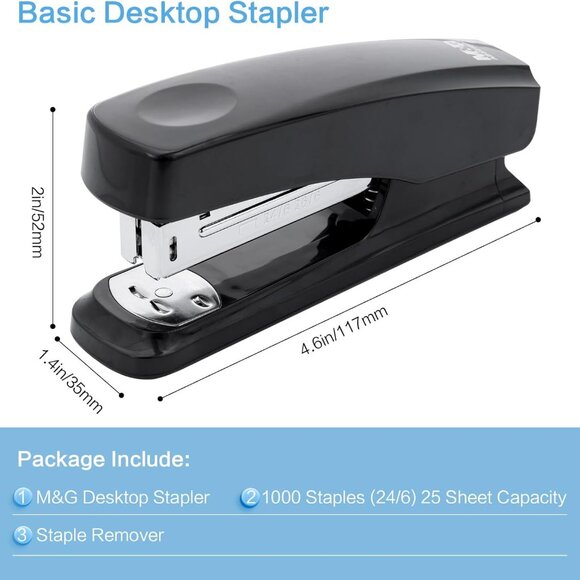 Stapler, Staple Remover & 1000 Staples:  Office Supplies.  Black.  New - Picture 3 of 7